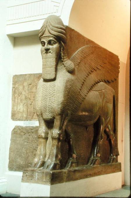 Colossal statue of a winged human-headed bull from the North-West Palace of Ashurbanipal II, Nimrud, od Assyrian