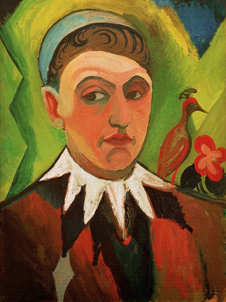 Clown, Self Portrait 1913 od August Macke