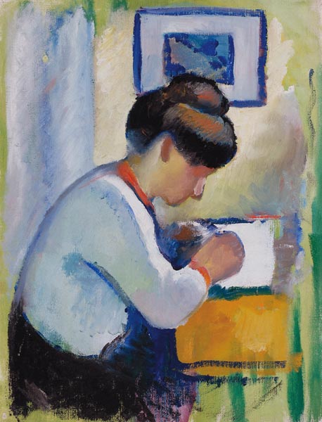 Schreibende Frau od August Macke