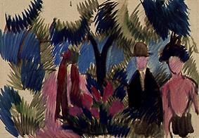 Stroller in the park od August Macke