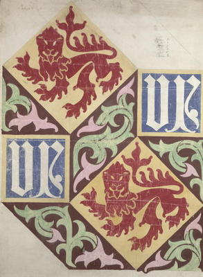 Floor design for the Houses of Parliament (gouache & pencil on paper) od Augustus Welby Northmore Pugin