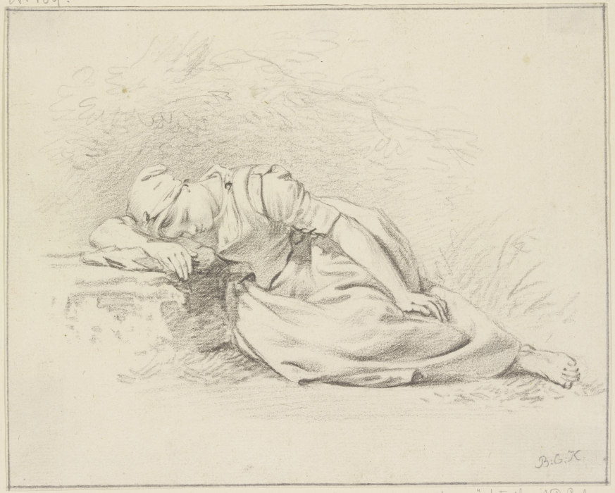 Sleeping girl od Barend Cornelis Koekkoek