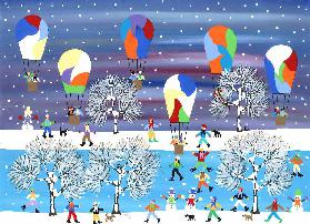 Balloons in the snow