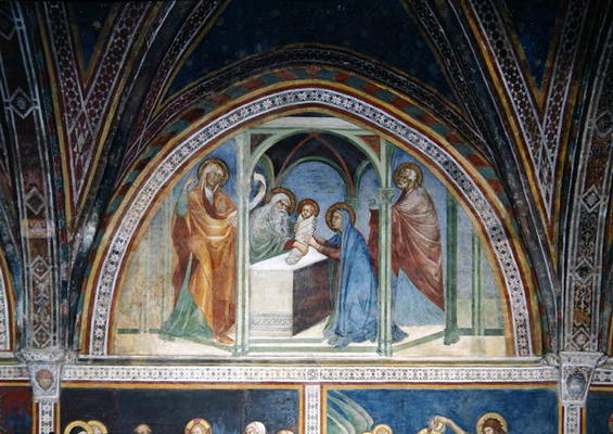 The Circumcision, from a series of Scenes of the New Testamant (fresco) od Barna  da Siena