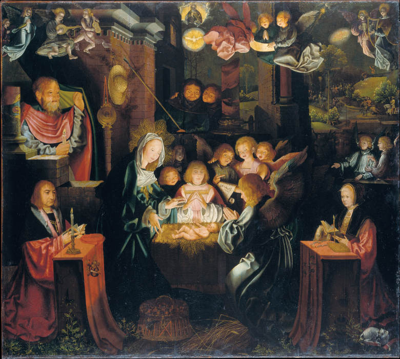 The Nativity with the Donors Peter von Clapis and Bela Bonenberg od Barthel Bruyn d. Ä.