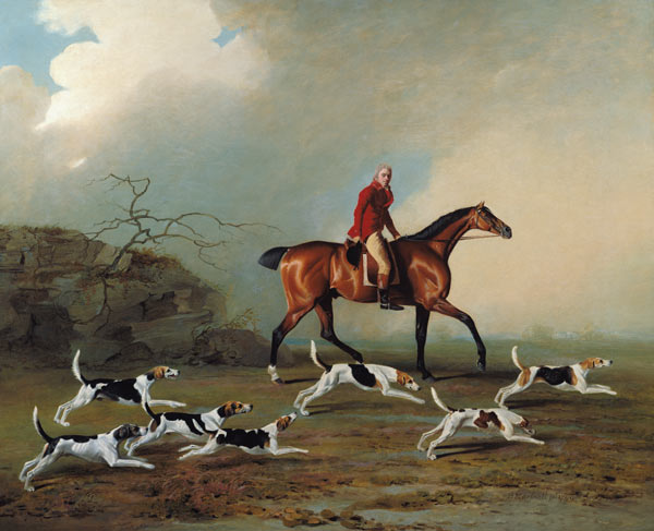 Captain W.H. Rickets at the fox-hunt in Longwood. od Benjamin Marshall