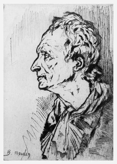 Portrait of Diderot, illustration for Rameaus Nephew, by Denis Diderot od Bernard Naudin