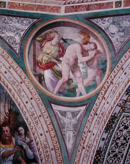 The Expulsion of Adam and Eve, from the pendentive of the dome od Bernardino Luini