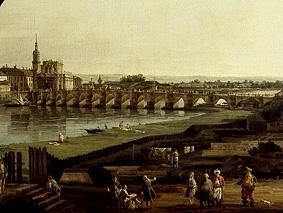 Elbufer raked Dresden of this above the Augustusbrücke (part) od Bernardo Bellotto