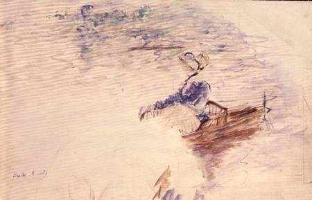 Sketch of a Young Woman in a Boat od Berthe Morisot