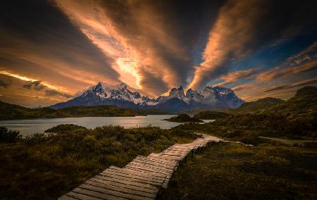 flying wing over Patagonia