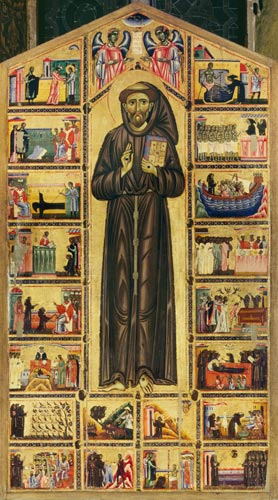 Tafelbild: Der hl. Franziskus von Assisi. - od Bonaventura Berlinghieri