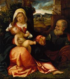 The Holy Family resting on the Flight into Egypt od Bonifacio  Veronese