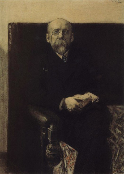 Portrait of the author Fyodor Sologub (1863-1927) od Boris Michailowitsch Kustodiew