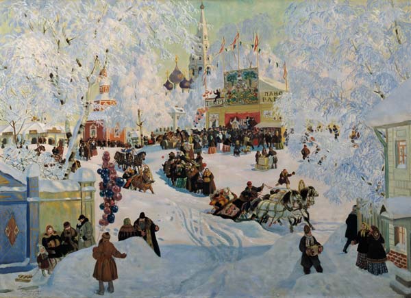 Shrove-Tide, 1919 (oil on canvas) od Boris Mikhailovich Kustodiev