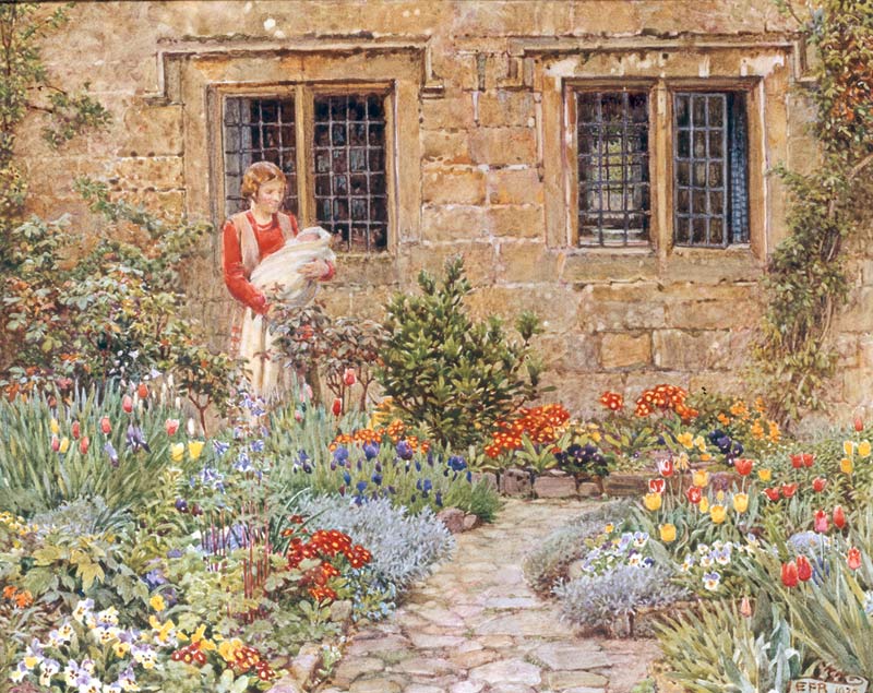Mother and Child in a Flower Garden od Brickdale Eleanor Fortescue