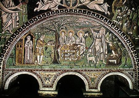 The Hospitality of Abraham and the Sacrifice of Isaac od Byzantine School