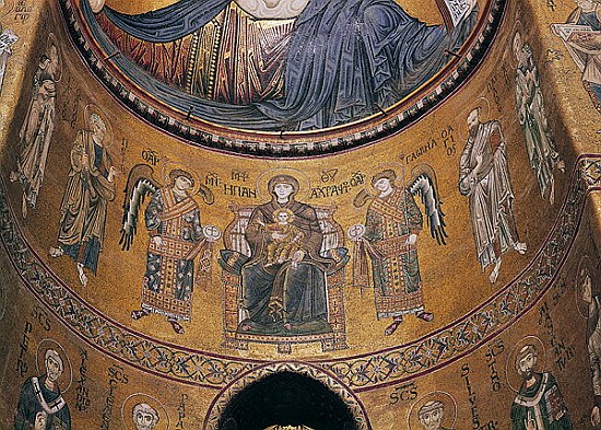 Madonna and Child Enthroned with Angels and Apostles, from the central apse od Byzantine School