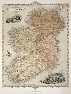 Map of Ireland, published c.1850 (hand-coloured engraving) od C. Montague