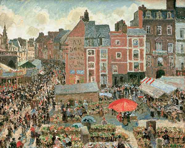 Fair in Dieppe, sun, afternoon od Camille Pissarro