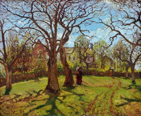 Chestnut trees in Louveciennes, spring od Camille Pissarro