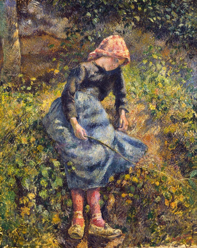 Girl with a Stick od Camille Pissarro