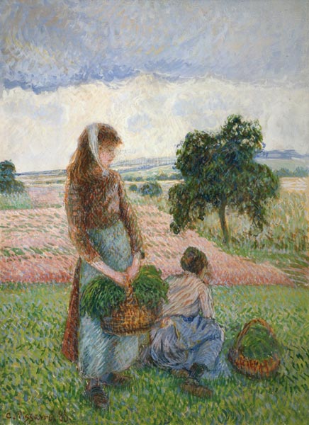 Farmers with baskets od Camille Pissarro
