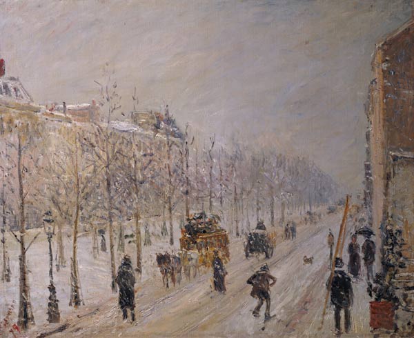 On the boulevard at snowfall od Camille Pissarro