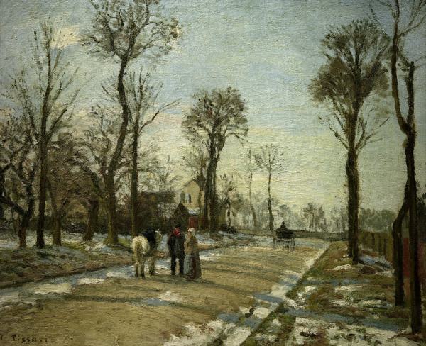 C.Pissarro, Louveciennes Wintersonne od Camille Pissarro