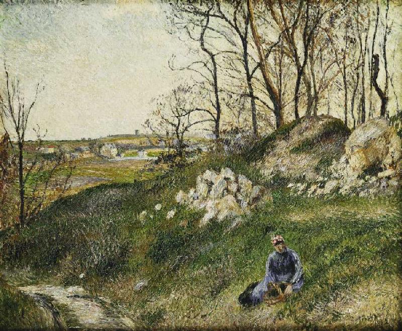 Dei Kräutersammlerin, Pontoise od Camille Pissarro