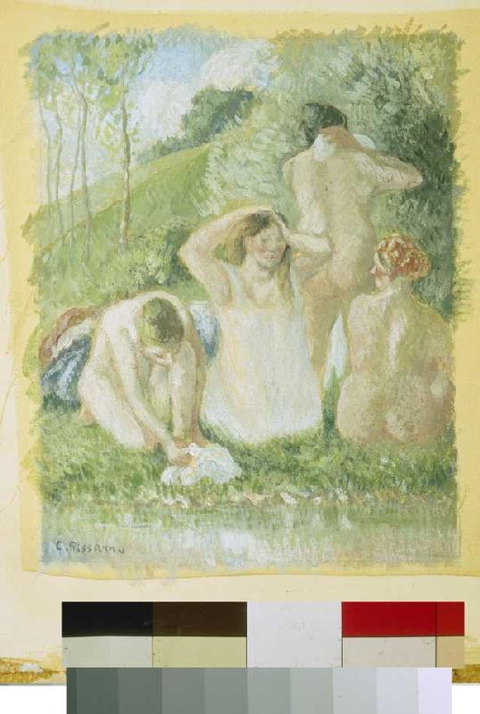 Group of taking a bath od Camille Pissarro