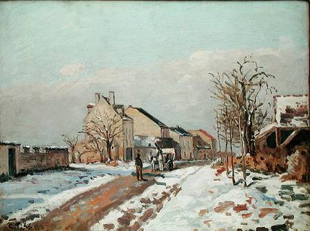 The Road from Gisors to Pontoise, Snow Effect od Camille Pissarro
