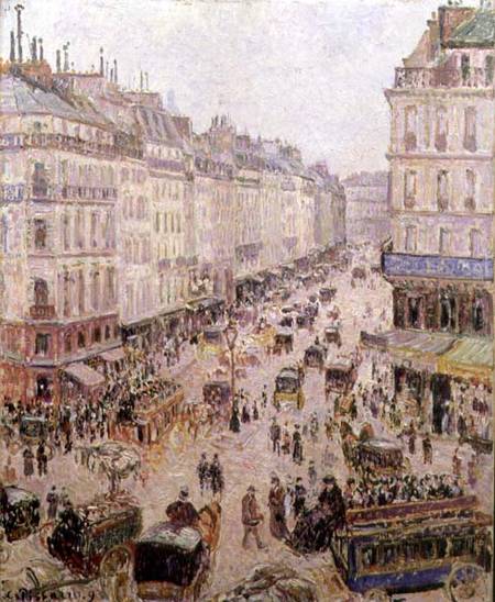 Rue de l'Epicerie, Rouen, on a Sunny Afternoon od Camille Pissarro