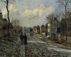 C.Pissarro, Road in Louvecienne / Detail