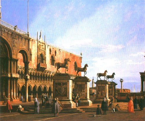 Caprice: The Horses of p. Marco in The Piazzetta od Giovanni Antonio Canal (Canaletto)