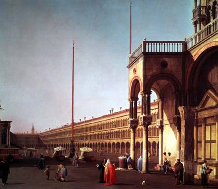 Piazza di San Marco, from the Piazetta, in Venice od Giovanni Antonio Canal (Canaletto)