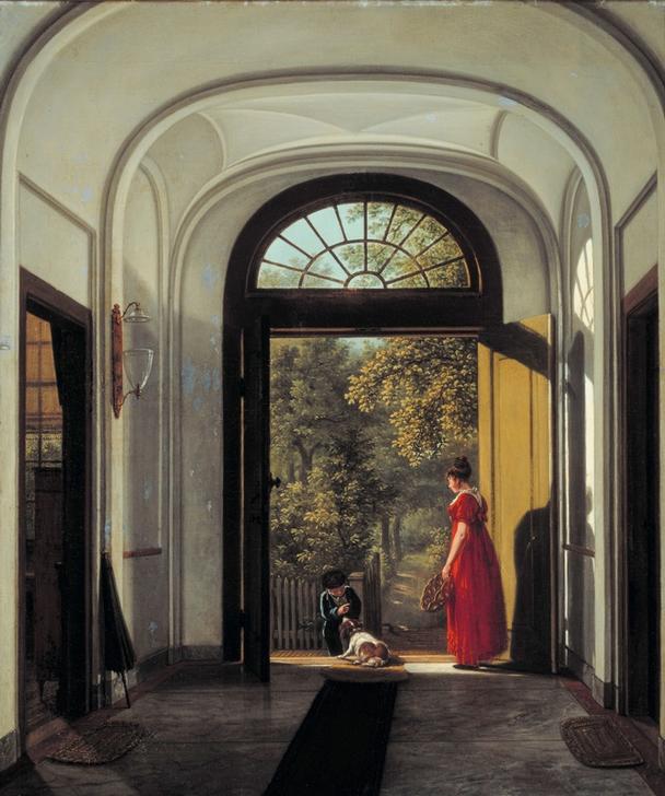 The Artist’s Wife and Child in the Hall of their House on t od Carel Lodewijk Hansen