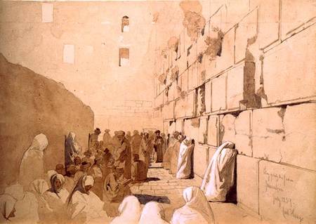 'Am Klageplatz der Juden', Wailing Wall at Jerusalem od Carl Haag