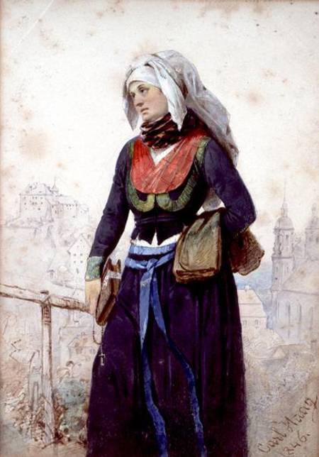 A Nun in Bavaria od Carl Haag