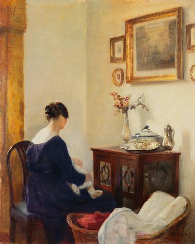 Mother and child in an interior