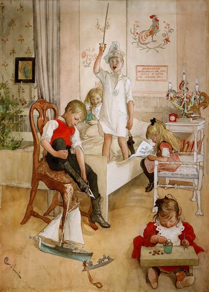 Am Morgen des Weihnachtstages od Carl Larsson