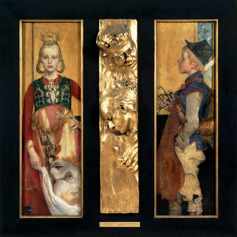 A Swedish Fairytale diptych with relief panel and frame. 1897 od Carl Larsson