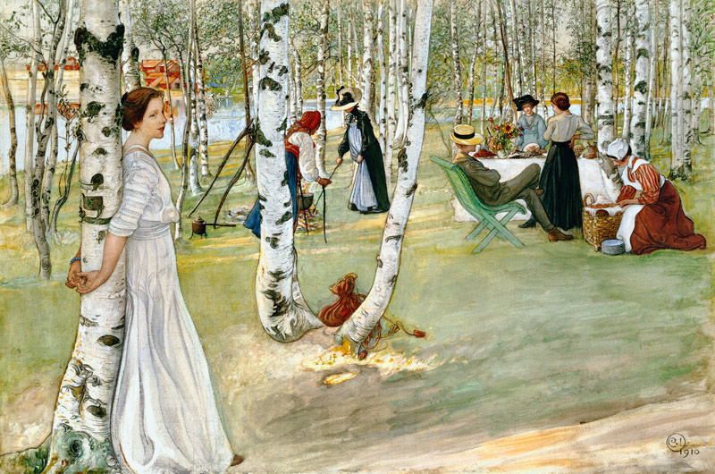 Breakfast In The Open (Frukost I Det Gr«na) od Carl Larsson