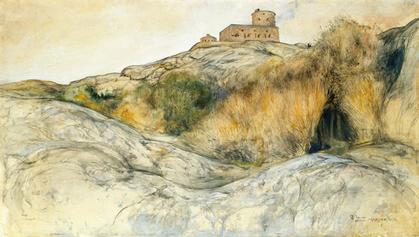 Die Burg Marstrand, Schweden od Carl Larsson