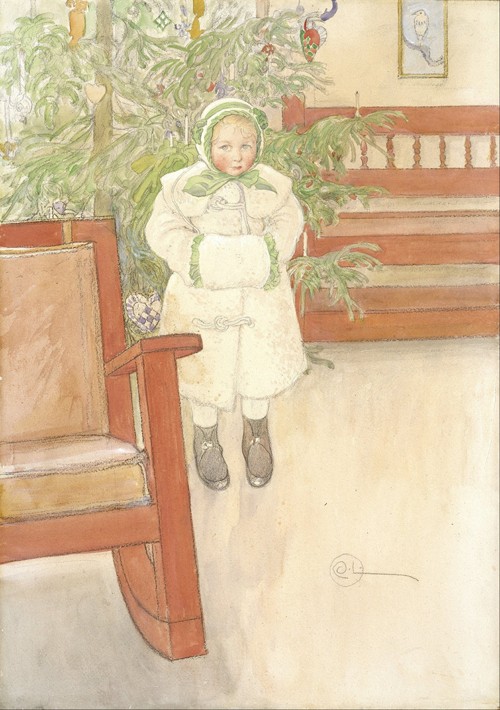 Girl and rocking chair od Carl Larsson