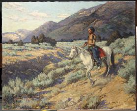 Scout, Taos Valley, New Mexico (oil on canvas)