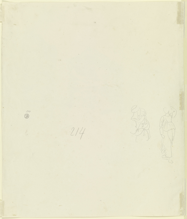 Durchzeichnung der beiden Frauen auf dem Recto links od Carl Philipp Fohr