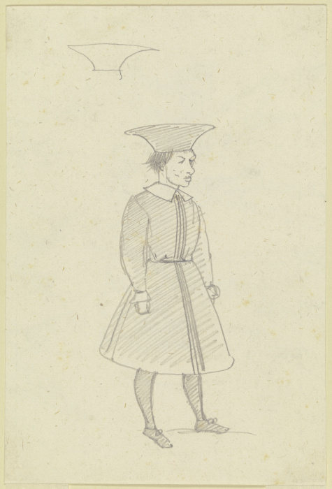 Junger Mann mit eigentümlicher Mütze nach rechts od Carl Philipp Fohr
