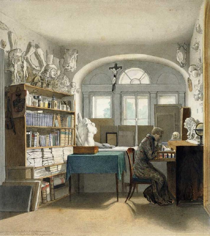 Der Künstler in seinem Studierzimmer od Carl Schnorr von Carolsfeld