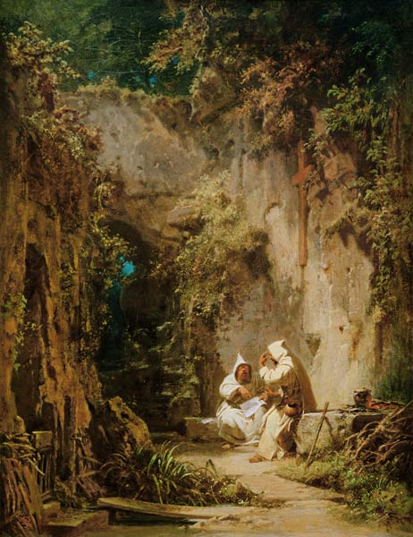 C.Spitzweg, Disputierende Mönche od Carl Spitzweg